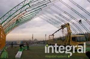 Closed carpet field facility